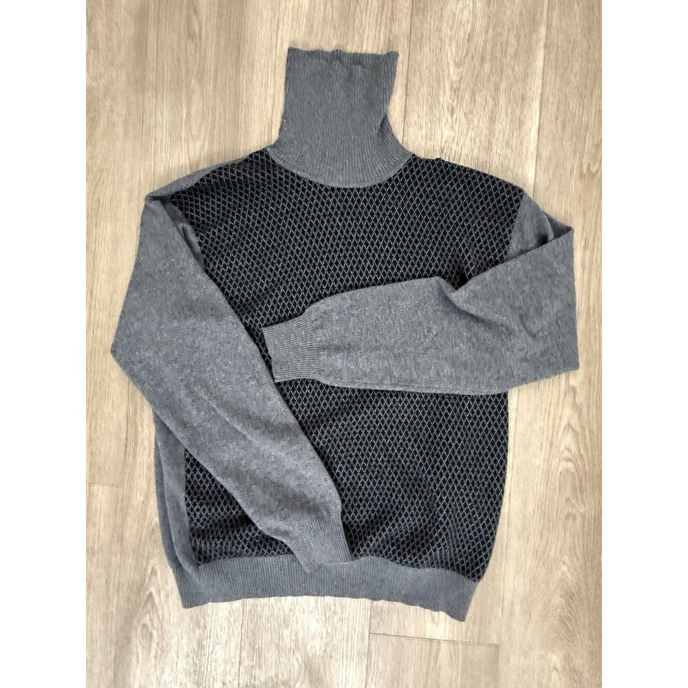 Ermenegildo Zegna 100% Cashmere Turtleneck Sweater Black Men’s XL (Has Holes)